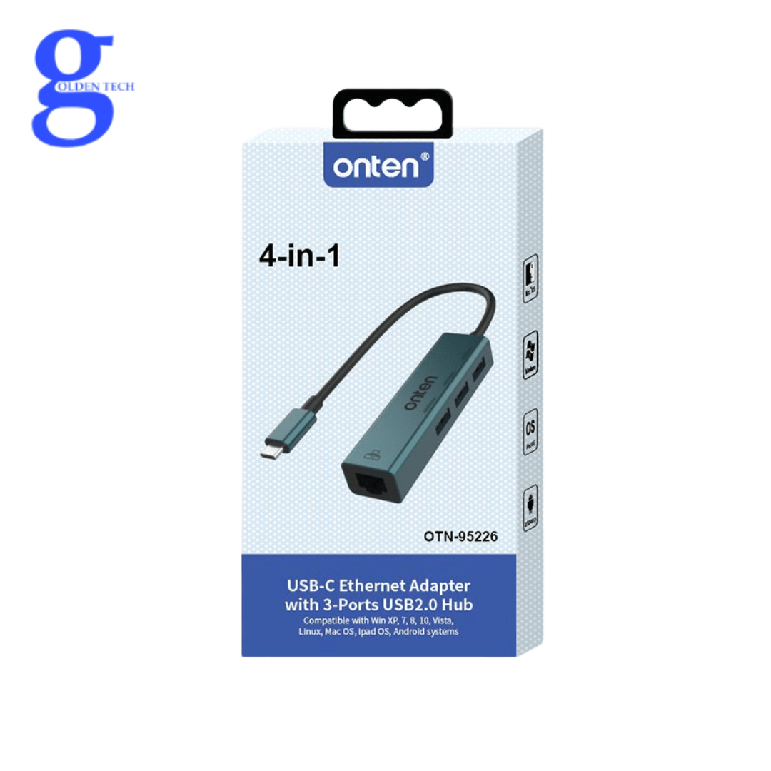 HUB TYPEC 3PORT +LAN ONTEN OTN-95226