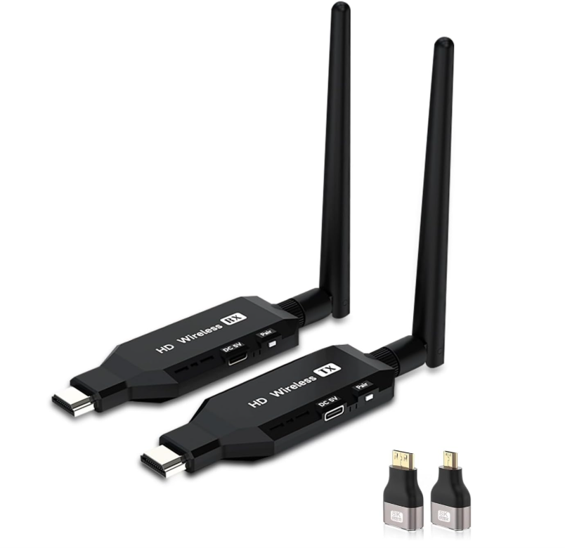 Wireless HDMI Transmitter and Receiver, 164Ft/100M Wireless HDMI Sender, 2.4/5.8GHz