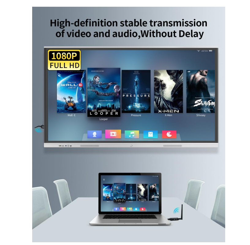 Wireless HDMI Transmitter and Receiver, 164Ft/100M Wireless HDMI Sender, 2.4/5.8GHz - Image 3